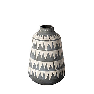 Mercana Large Cream/Gray Patterned Ceramic Vase, , large