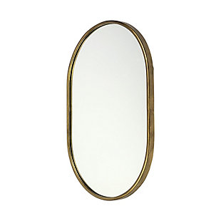 Mercana 24"X35" Oval Gold Metal Frame Wall Mirror, , large