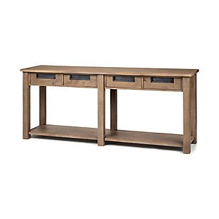 Harrelson 72 X 30 Light Brown Wood Four Drawer Console Table, , large
