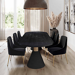 TOV Furniture Rishi Rope Oval Table, Black, rollover