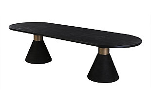 TOV Furniture Rishi Rope Oval Table, Black, large