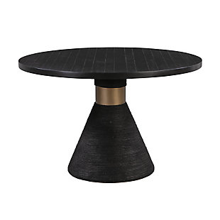 TOV Furniture Rishi Rope Round Table, Black, large