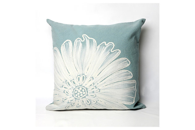 A clever creation of artist Liora Manne, this fresh floral pillow incorporates a “painterly” effect through a patented Lamontage technique combining hand-crafted art and a cutting-edge sewing process. Easy on the eyes and plush to the touch, it’s also durable enough for indoor and outdoor use.Polyester microfiber cover | Polyester insert | Antimicrobial; made for indoor/outdoor use | Removable/hand washable cover with zipper closure | Handmade in the u.s.a.