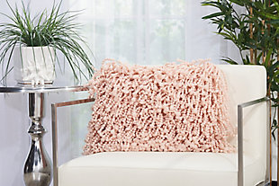 It’s groovy baby! Funky shag pillows are the easiest way to add texture and a fresh style to any room instantly. Available in earth tones or in striking, vivid colors that will suit a variety of design choices.Handmade | Indoor only | Spot clean | Rose | 83% polyester, 17% cotton | Zipper closure | Imported