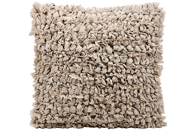 It’s groovy baby! Funky shag pillows are the easiest way to add texture and a fresh style to any room instantly. Available in earth tones or in striking, vivid colors that will suit a variety of design choices.Handmade | Indoor only | Spot clean | Gray | 61% polyester, 24% cotton, 15% rayon | Zipper closure | Imported