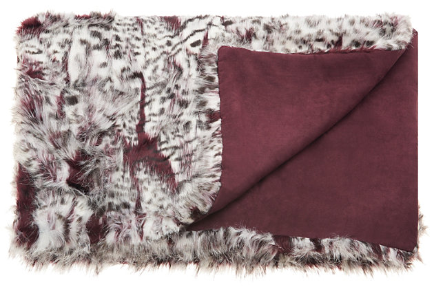 Indulge your taste for luxury with these soft and magnificent faux fur throws. Create a lush texture and a warm, plush ambiance to any interior. Show your impeccable taste and make your seating area inviting in an instant with these artistic creations. Faux furMachine made | Indoor only | Spot clean | Burgandy/ivory | Acrylic | Throw blanket | Imported