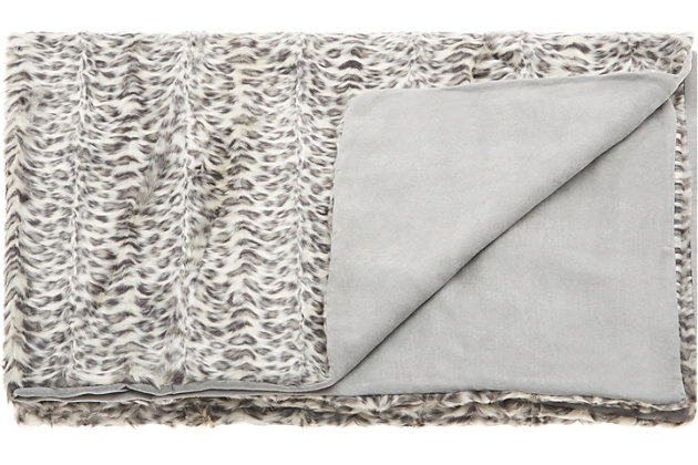 Indulge your taste for luxury with these soft and magnificent faux fur throws. Create a lush texture and a warm, plush ambiance to any interior. Show your impeccable taste and make your seating area inviting in an instant with these artistic creations. Faux furMachine made | Indoor only | Spot clean | Ivory/gray | Acrylic | Throw blanket | Imported