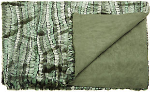 Nourison Mina Victory Fur 50" X 70" Throw Blanket, Green, large