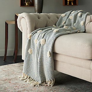 Our decorative throw blankets are a perfect layer for any couch, chair or bed. Luxurious to the touch, our throw blankets have a high-end design, look and feel. They are super soft, warm and extremely cozy. Each throw blanket is large enough to use as a blanket and stylish enough to use as an accent piece.Handcrafted | Indoor only | Spot clean | Blue | Cotton | Throw blanket | Imported