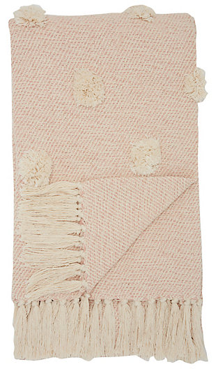 Our decorative throw blankets are a perfect layer for any couch, chair or bed. Luxurious to the touch, our throw blankets have a high-end design, look and feel. They are super soft, warm and extremely cozy. Each throw blanket is large enough to use as a blanket and stylish enough to use as an accent piece.Handcrafted | Indoor only | Spot clean | Blush | Cotton | Throw blanket | Imported