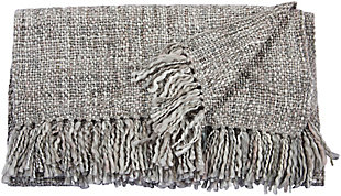 Nourison Mina Victory Beige Loop Shag 50" X 70" Throw Blanket, Gray, large