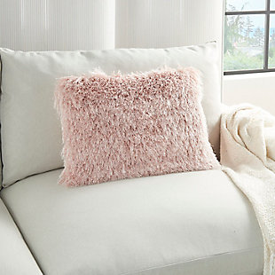 It’s groovy baby! Funky shag pillows are the easiest way to add texture and a fresh style to any room instantly. Available in earth tones or in striking, vivid colors that will suit a variety of design choices.Machine made | Indoor only | Spot clean | Rose | 100% polyester | Zipper closure | Imported