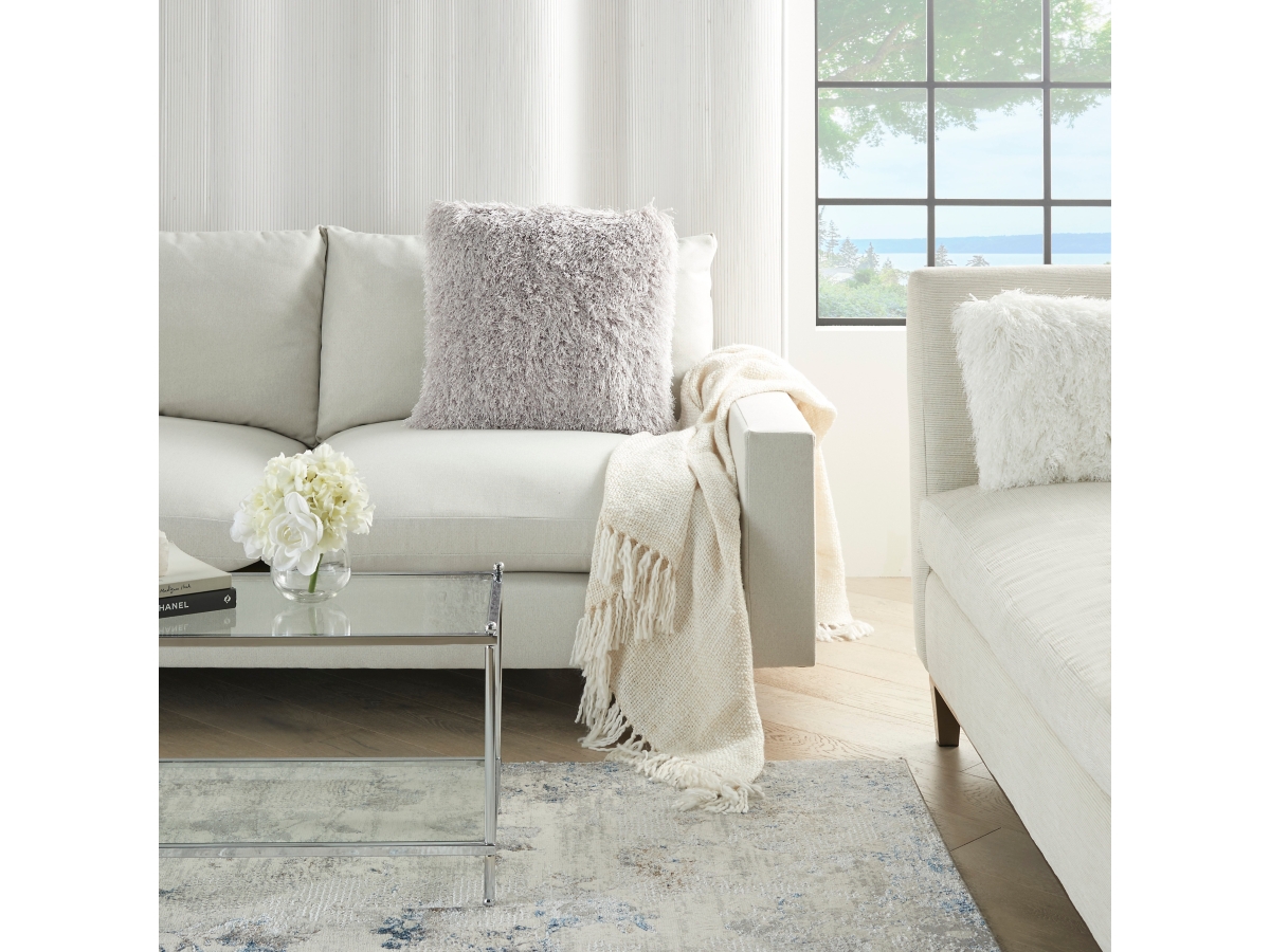 Nourison Mina Victory Yarn Shimmer Shag Throw Pillow Ashley