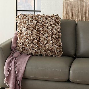 Make your space truly shine with the exciting, modern flair of the mina victory sofia collection. These beautiful throw pillows add a real sense of style and color to your favorite furniture piece with exceptional comfort and craftsmanship.Handcrafted | Indoor only | Spot clean | Beige | Polyester | Zipper closure | Imported