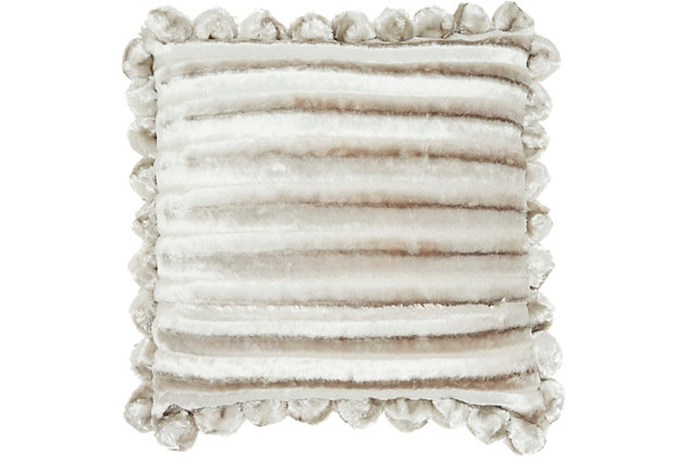 Make your space truly shine with the exciting, modern flair of the mina victory sofia collection. These beautiful throw pillows add a real sense of style and color to your favorite furniture piece with exceptional comfort and craftsmanship.Handcrafted | Indoor only | Spot clean | Silver | 100% polyester velvet | Zipper closure | Imported