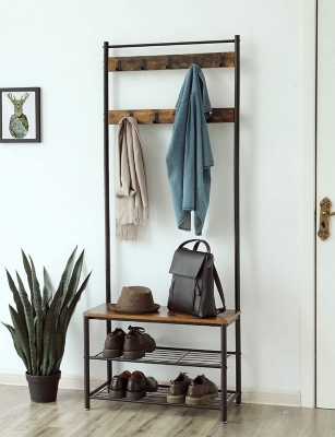 Industrial Shoe Rack, Entryway Organization