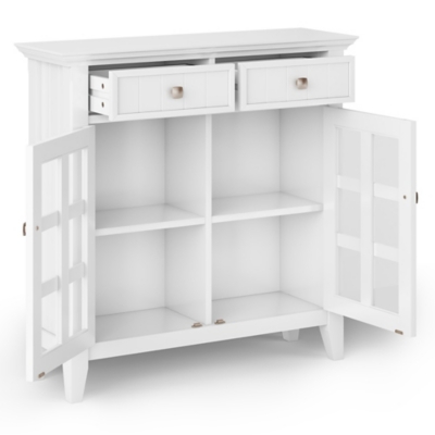 Acadian Rustic White Storage Cabinet, White, large