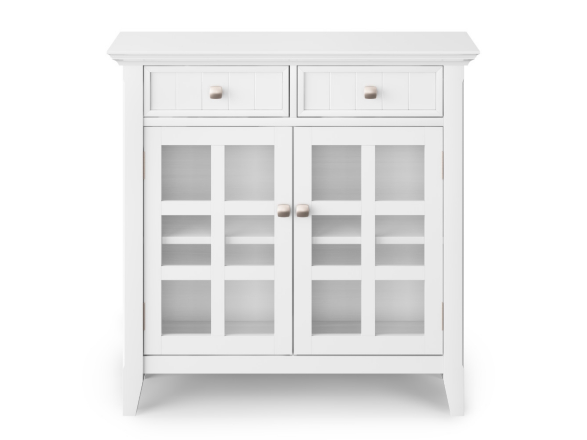 Acadian Rustic White Storage Cabinet, White, large