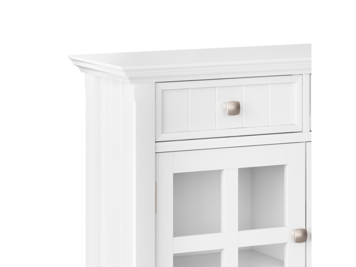 Acadian Rustic White Storage Cabinet, White, large