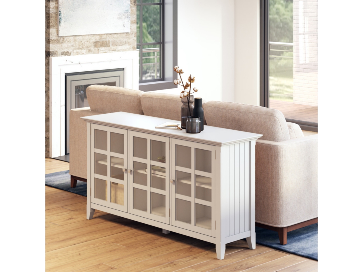 Acadian Rustic White Storage Cabinet, White, large