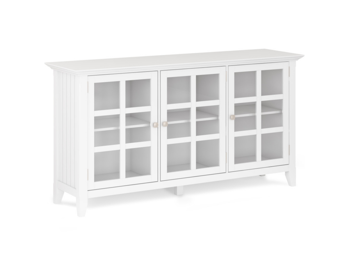 Acadian Rustic White Storage Cabinet, White, large