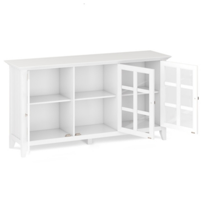 Acadian Rustic White Storage Cabinet, White, large