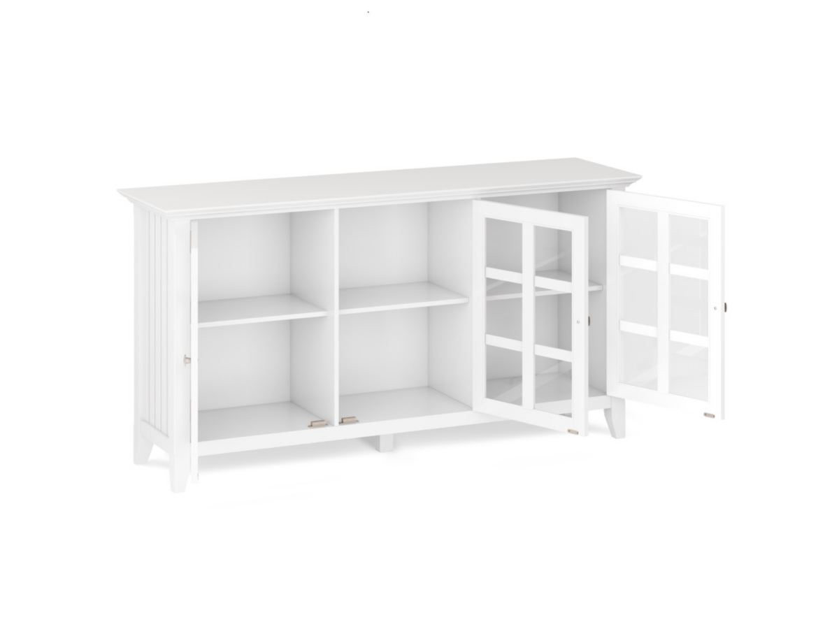 Acadian Rustic White Storage Cabinet, White, large