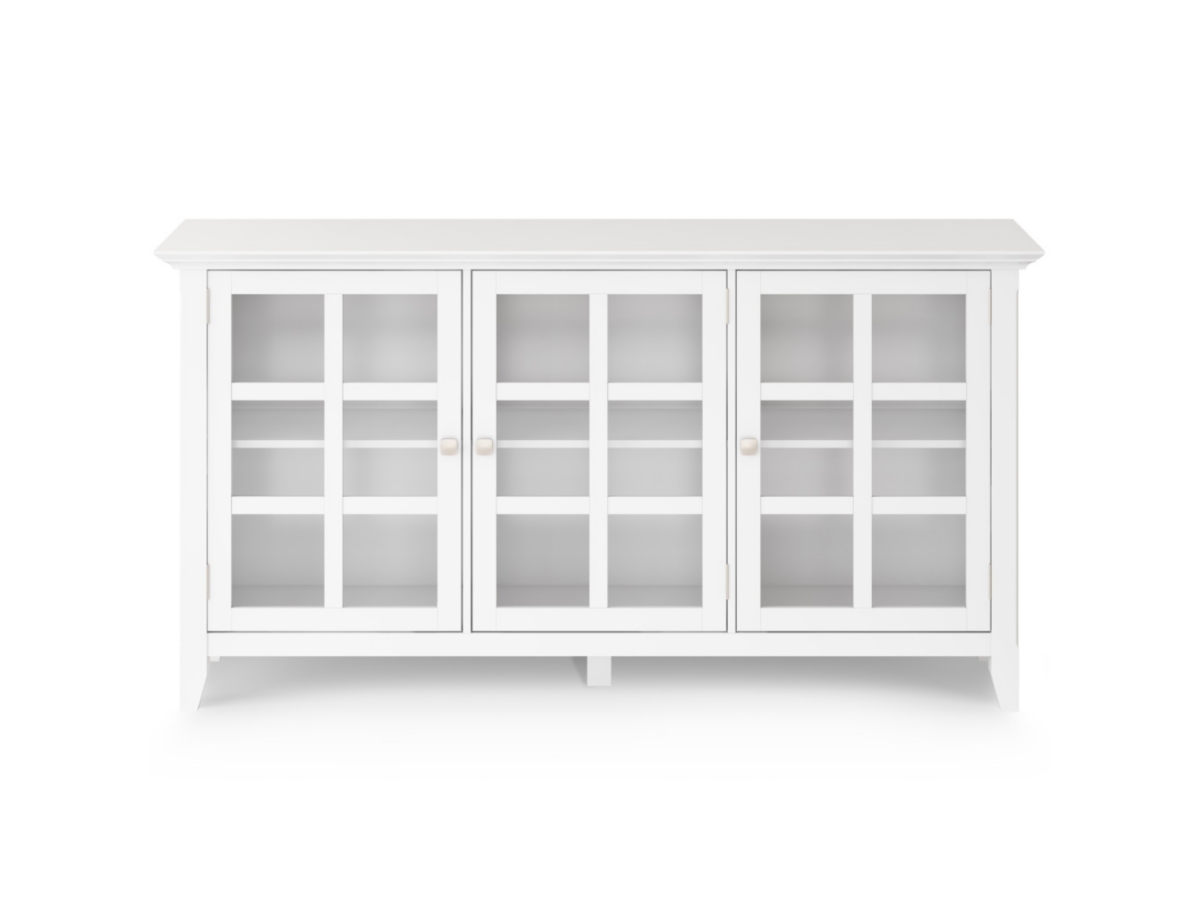 Acadian Rustic White Storage Cabinet, White, large