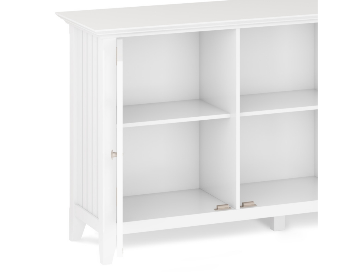Acadian Rustic White Storage Cabinet, White, large