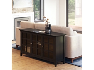 Acadian SOLID WOOD 62 inch Wide Transitional Wide Storage Cabinet in Black