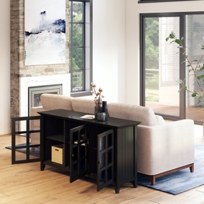 Acadian Black Storage Cabinet, Black, large