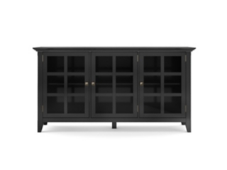 Acadian SOLID WOOD 62 inch Wide Transitional Wide Storage Cabinet in Black
