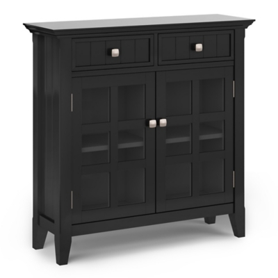 Acadian Rustic Black Storage Cabinet, Black, large