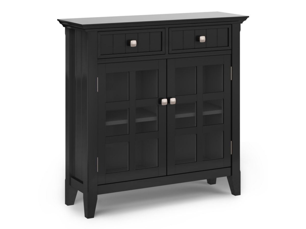 Acadian Rustic Black Storage Cabinet, Black, large