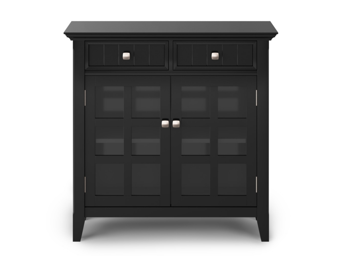 Acadian Rustic Black Storage Cabinet, Black, large