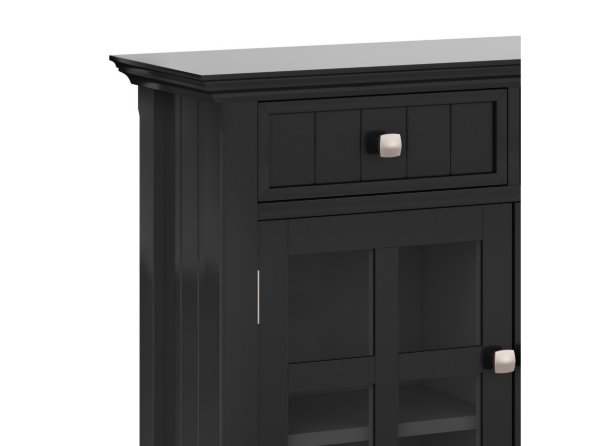 Acadian Rustic Black Storage Cabinet, Black, large