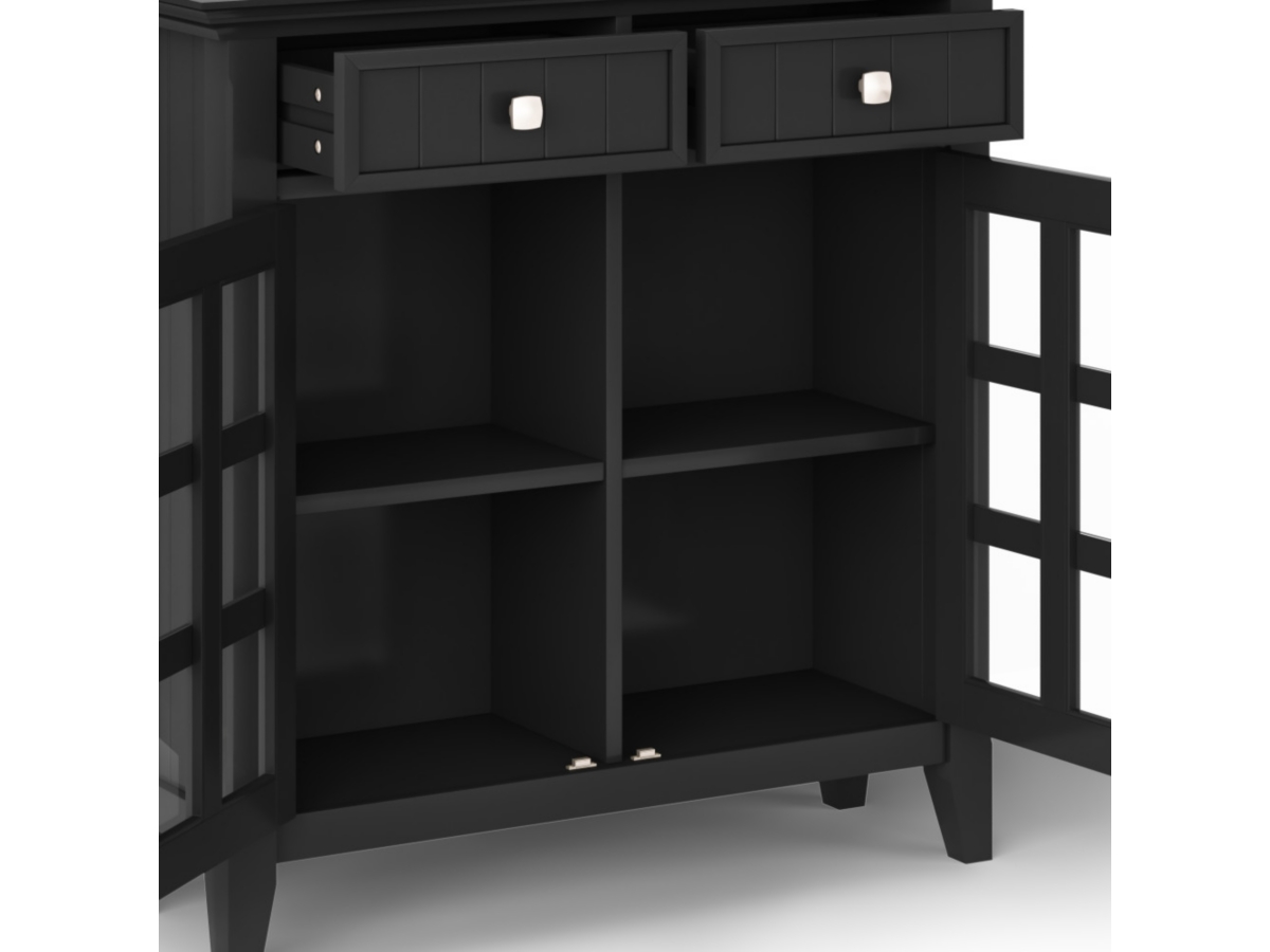Acadian Rustic Black Storage Cabinet, Black, large