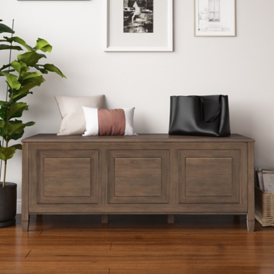 Connaught Brown Storage Bench Trunk, Brown, rollover