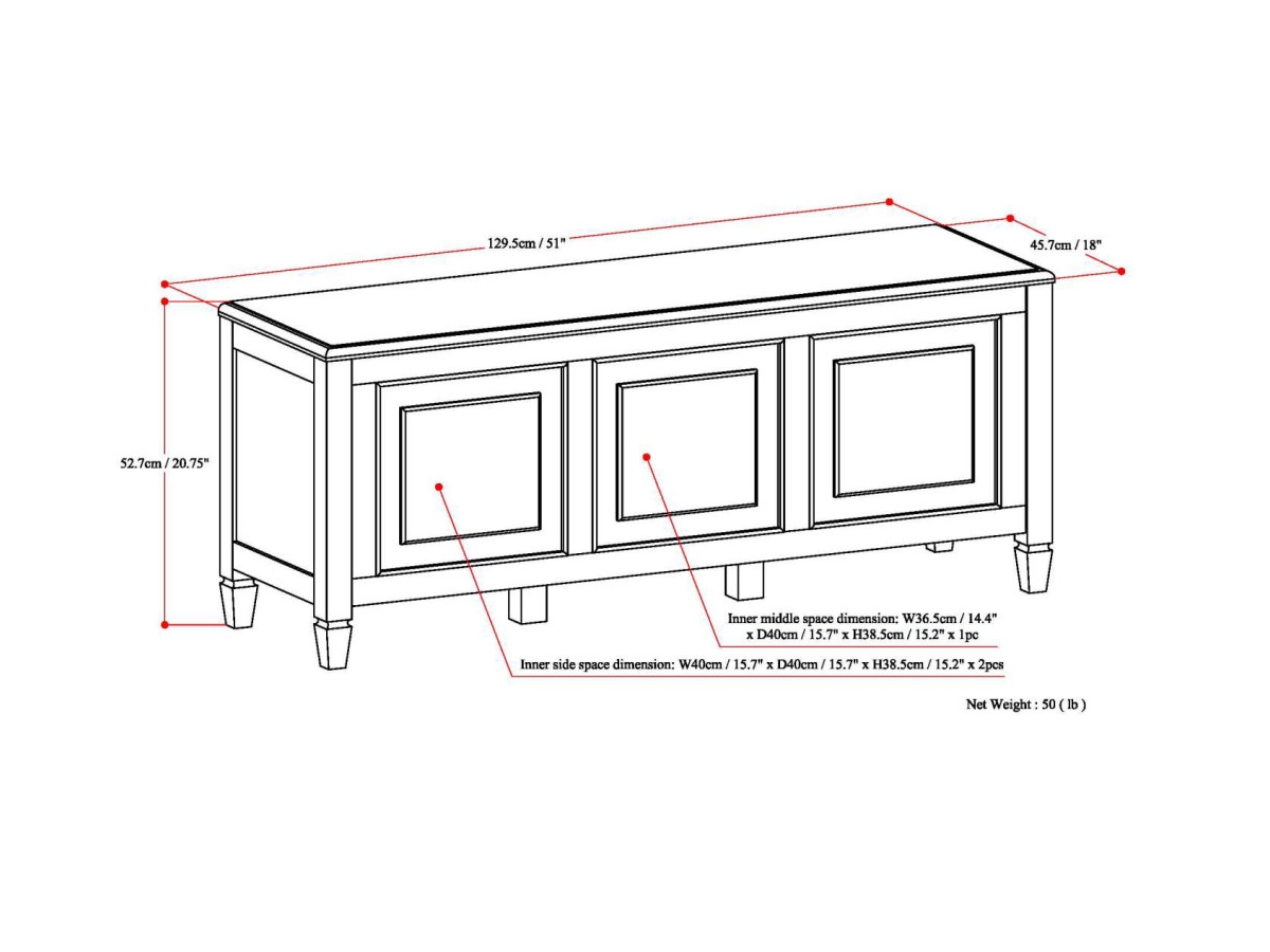 Connaught Brown Storage Bench Trunk, Brown, large