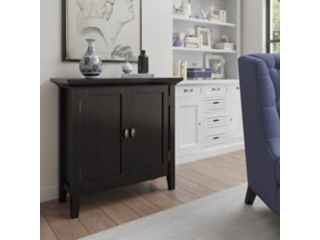 Redmond SOLID WOOD 32 inch Wide Transitional Low Storage Cabinet in Hickory Brown