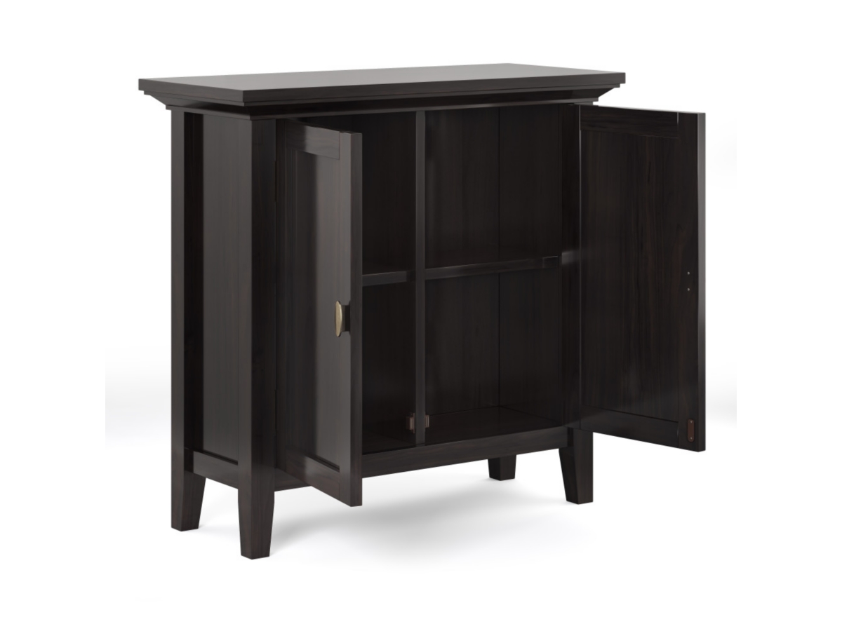 Redmond Rustic Brown Low Storage Cabinet, Dark Brown, large