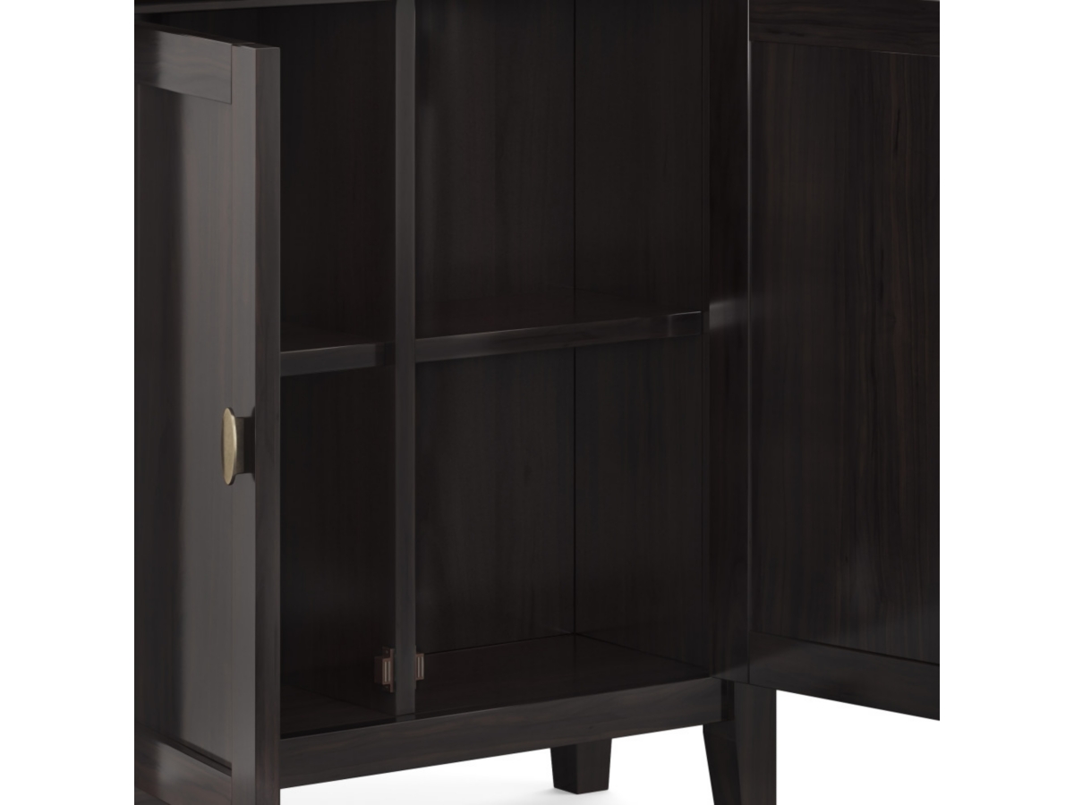 Redmond Rustic Brown Low Storage Cabinet, Dark Brown, large