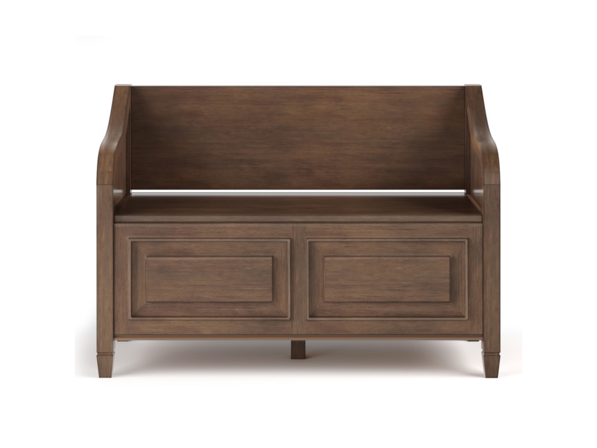 Connaught Entryway Brown Storage Bench, Brown, large