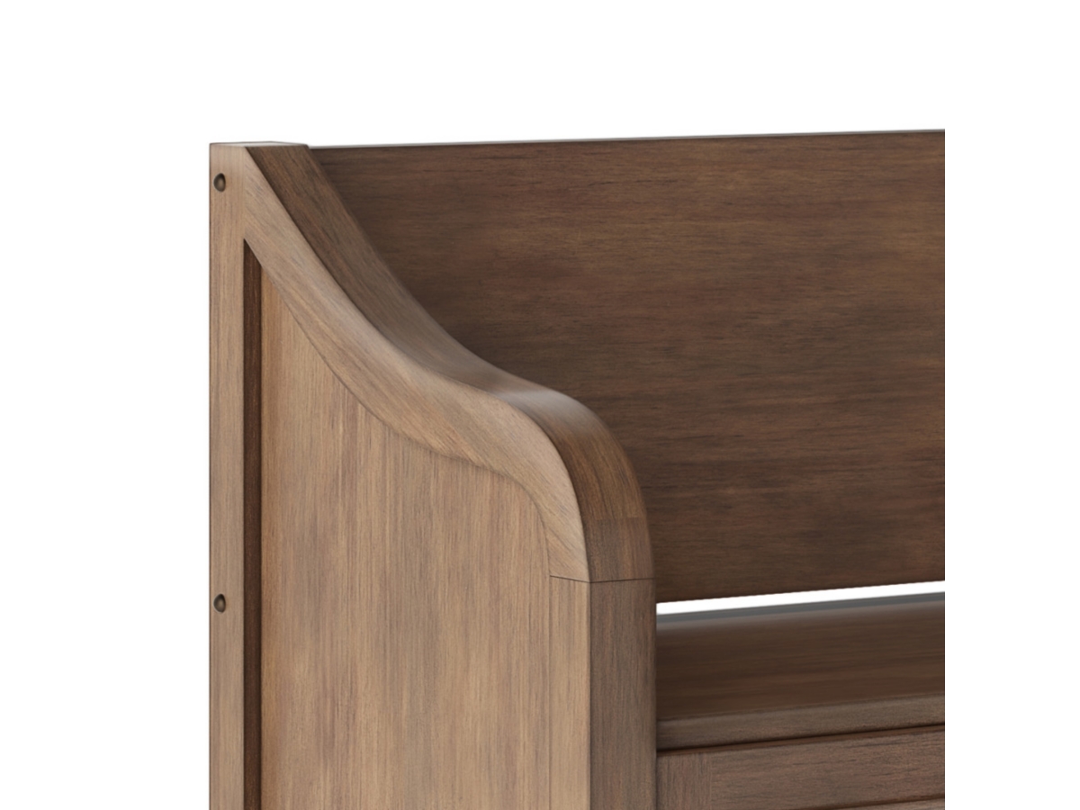 Connaught Entryway Brown Storage Bench, Brown, large