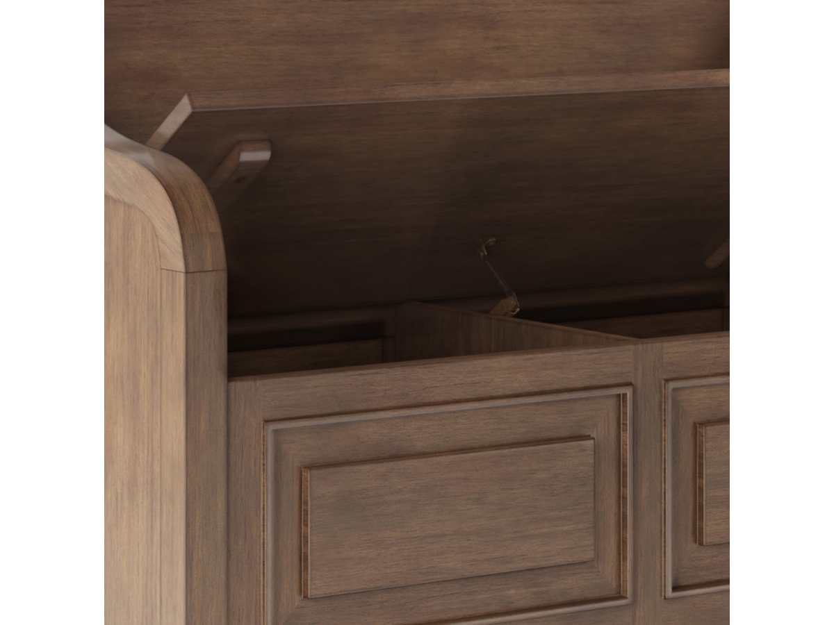 Connaught Entryway Brown Storage Bench, Brown, large