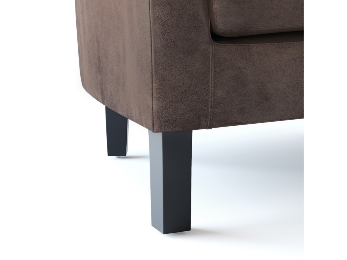 Austin Brown Faux Air Leather Tub Chair, Dark Brown, large