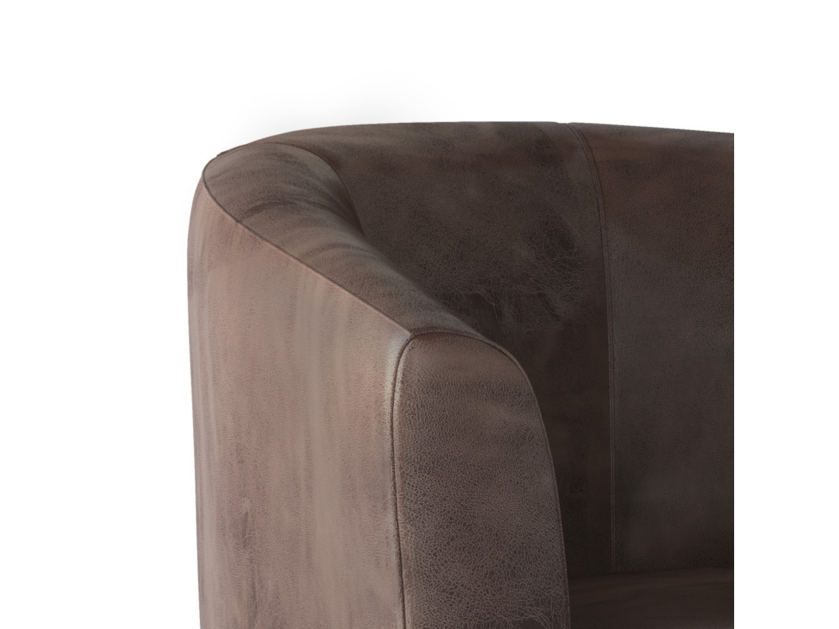 Austin Brown Faux Air Leather Tub Chair, Dark Brown, large
