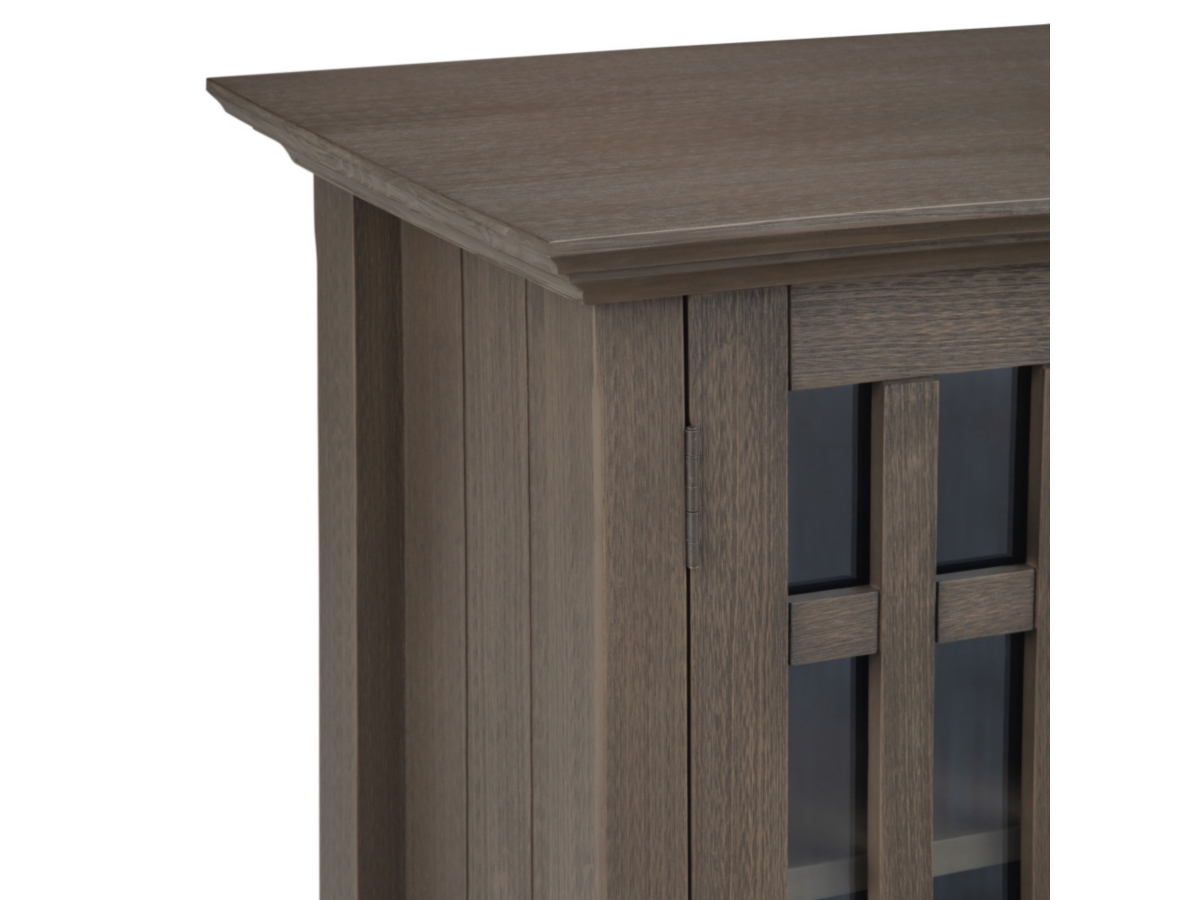 Bedford Rustic Gray Storage Media Cabinet, Gray, large