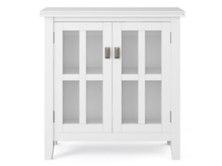 Artisan SOLID WOOD 30 inch Wide Transitional Low Storage Cabinet in White