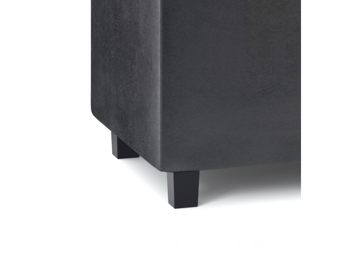 Cosmopolitan Black Faux Air Leather Storage Ottoman, Black, large